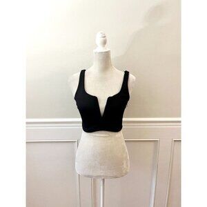 Vestidos Crop Top V Neck M Black